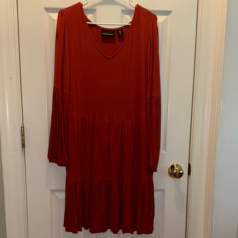 Fall Dress Sleeve V-Neck Sundress